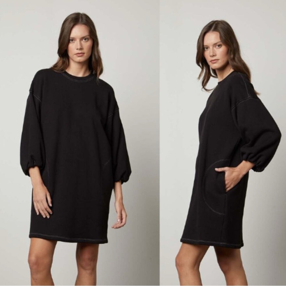 VELVET by GRAHAM & SPENCER Jensen Balloon Sleeve Sweatshirt Dress- S